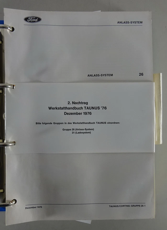 Manual De Taller Ford Taunus TC 75 / TC 76 Desde Año 1975 Hasta 10/1977 - Imagen 3 de 4