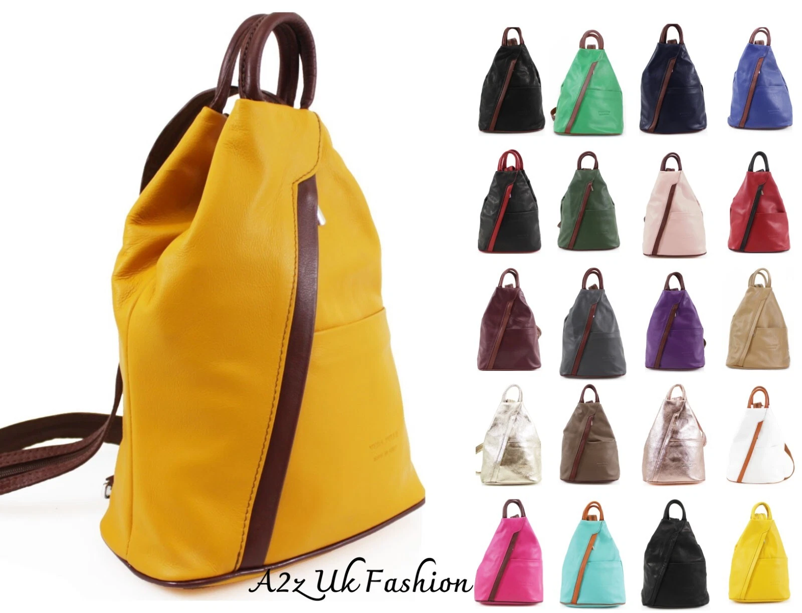 Women Ladies Italian Genuine Soft Leather Back Pack Girls College Rucksack Bag