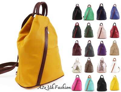 Italienischer Damenrucksack echt weiches Leder Mädchen College Rucksack Tasche