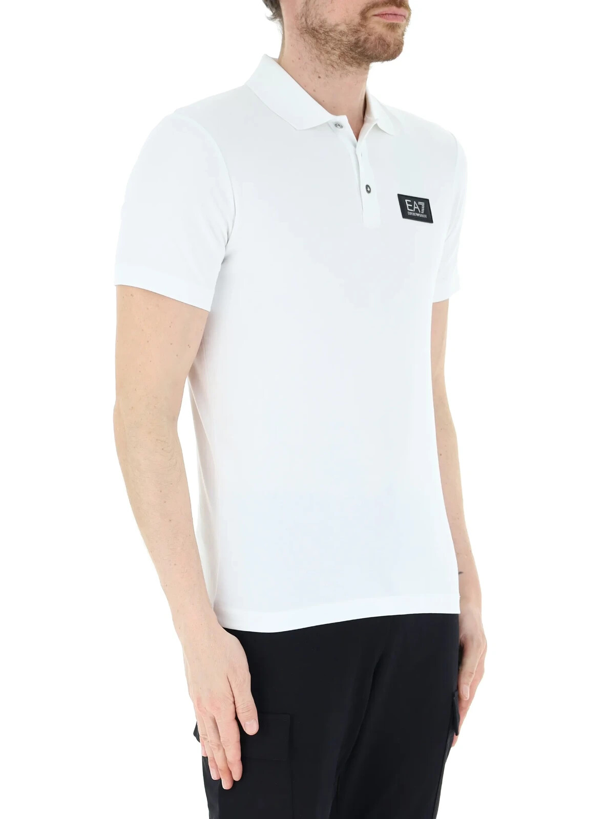 EMPORIO ARMANI EA7 3DPF78 ЖЕНСКОЕ ПОЛО MAGLIA A MEZZE MANICHE BOTTONI 1100 БЕЛЫЙ 16690₽