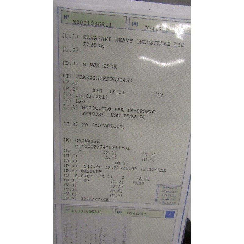 2011 Kawasaki Ninja 250r Frame Chassis 32160-0494-18r for sale