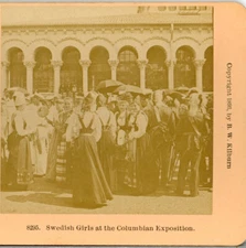 COLUMBIAN EXPOSITION, Swedish Girls at the Exhibition--Stereoview WF61