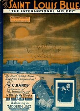 RARE! &ldquo;Father of the Blues" W. C. Handy Hand Signed Sheet Music Dated 1945 COA