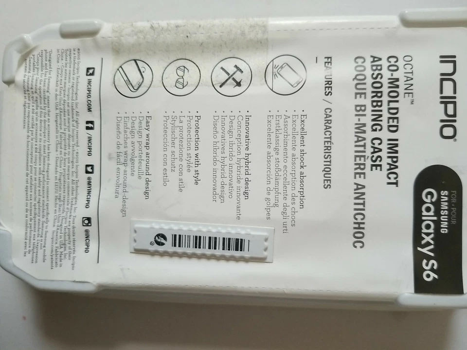 LOTE DE 2 fundas Incipio Octane para Samsung Galaxy S6 - azul escarcha/neón A13 Foto 3 de 4