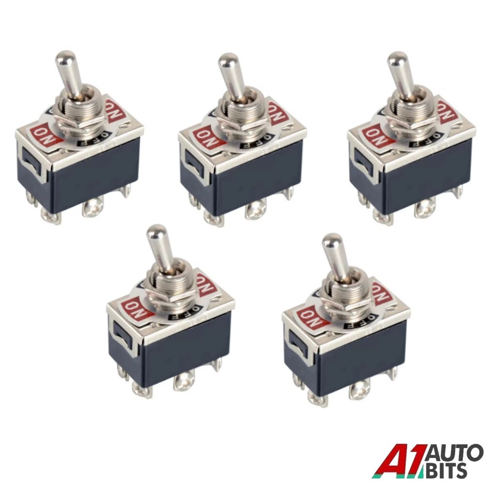 5x DPDT 6 Pin 3 Way ON/ON/ON Guitar Mini Toggle Switch SALECOM Car - Foto 10