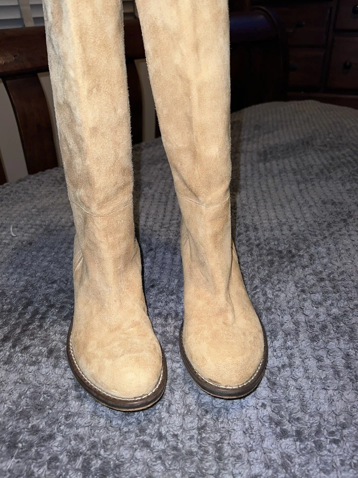 FORNARINA Suede Honey Cowgirl Style High Heel Boots Md in Italy Sz 36 - Image 3 of 4