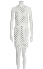 REFORMATION Mini Dress Polka Dot Print Size XS Ruched Lined Bodycon