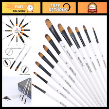 12 PCS Filbert Paint Brush Set - Professional Artist Brushes for Acrylic, Oil, W
