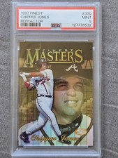 1997 Topps Finest Chipper Jones RARE GOLD REFRACTOR Atlanta Braves Card - PSA 9