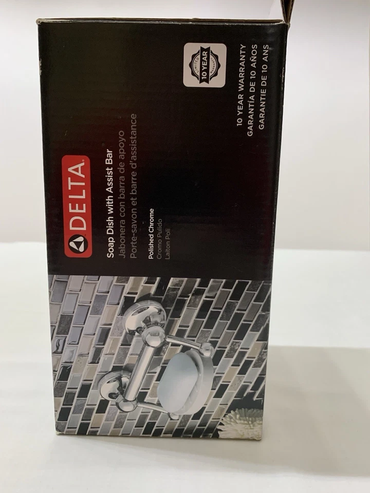 Delta Grifo Baño Jabonera Herrajes Accesorio con Barra de Asistencia DF701PC Cromo Foto 3 de 4