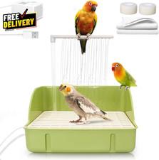 Automatic Parakeet Bird Bath with Pump Large Bird Shower Fountain Indoor Bat....