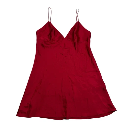 UNDERCOVER Abito Victorias Secret rosso raso lingerie negligee spalline sottili spalline schiena taglia M