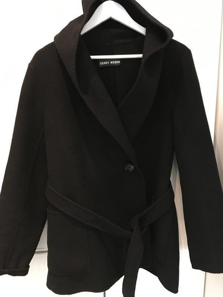 Women Gerry Weber Coat Black Wool 40 / L / 48