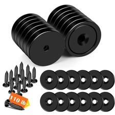 12Pcs 110 lb 1.26 inch Neodymium Round Base Cup Magnet,Strong Rare Earth Magn...