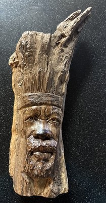 1960s Gladmore Reza Ironwood Bust Caved Art Beared Man Sculpture Africa ESTATE