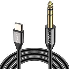 Adaptador de cable de audio USB C a TRS macho de 6,35 mm y 1/4 de pulgada
