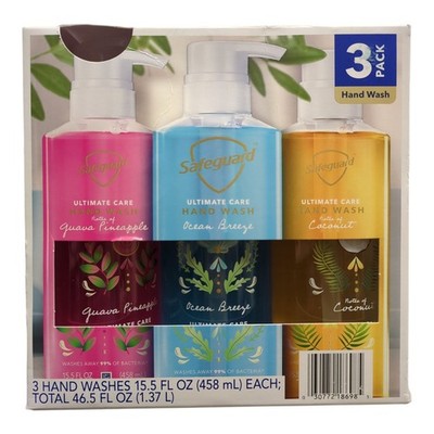 Safeguard Ultimate Care Hand Wash, Variety Pack, 15.5floz, 3pk