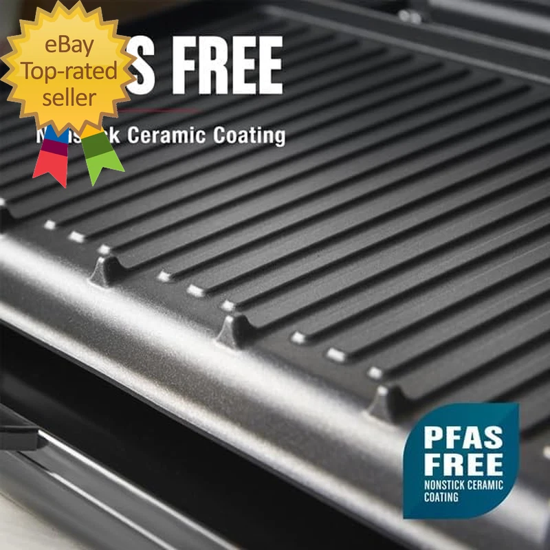 Family Size Grill Panini Press Nonstick Ceramic Coating Fat Removing Slope Adju
Opens in a new windo