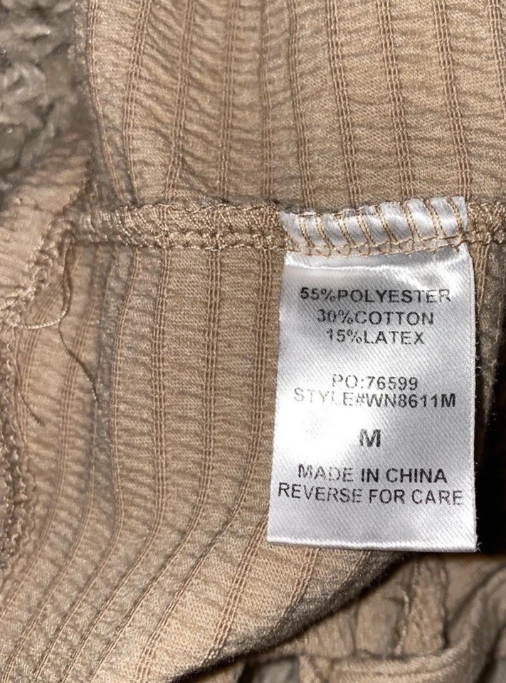 Camiseta sin mangas Timing para mujer mediana beige acanalada ceñida frontal elástica figura favorecedora Foto 3 de 4