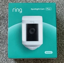 Ring Spotlight Cam Plus Battery White Siren Surveillance Camera Amazon Alexa