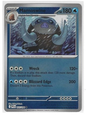 MAMOSWINE 2025 POKEMON TCG PHANTASMAL FLAMES #025/094 REVERSE HOLO