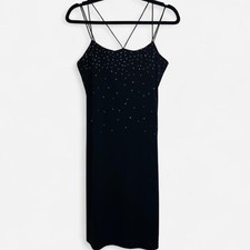 In-girl Vintage Sequins Glitter Women's Black Dress Sz M