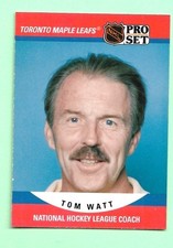 (1) TOM WATT  1990-91 PROSET # 677 LEAFS  ROOKIE  COACH  NM CARD (M8206)