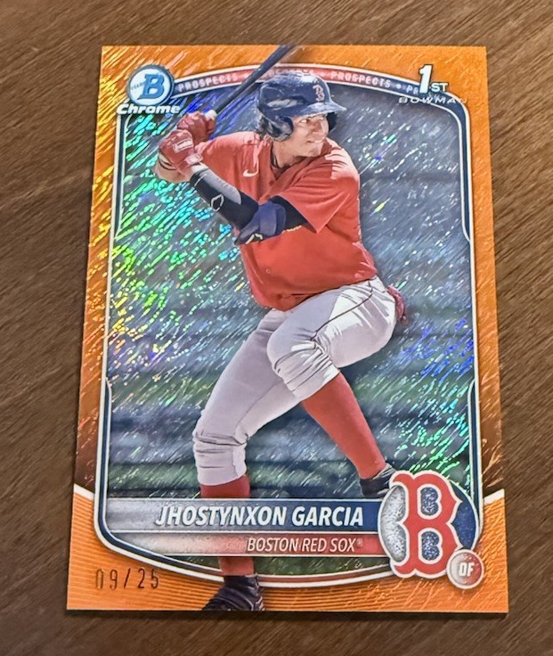 2025 Bowman 1st Chrome Jhostynxon Garcia Orange Shimmer /25 - #BCP-43