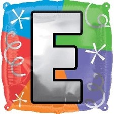 Designer Square Letter Balloon "E" Square Shape 18" Foil Balloon Non-Packaged 