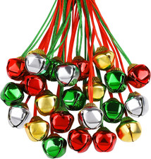 36 Pack Christmas Bell Necklaces Holiday Jingle Bell Necklaces Toys with Safety