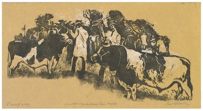 Percy Drake-Brookshaw (1907-1993) - 1984 Holzschnitt, Camelford Landwirtschaf...