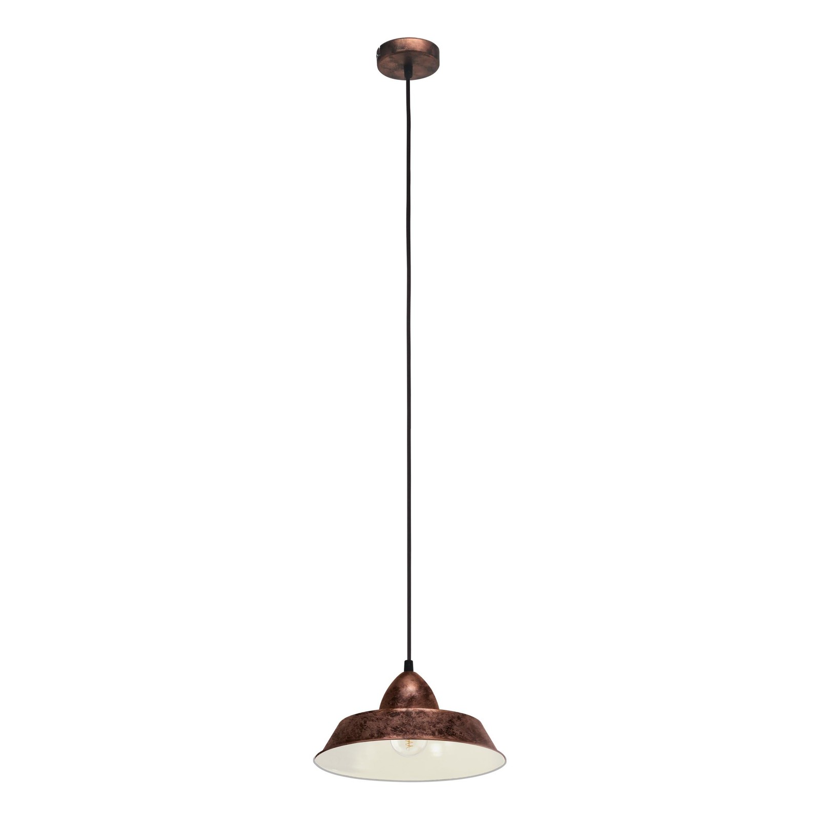 Suspension Auckland en métal noir style industriel vintage à 1 lampe