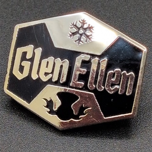 Vintage Pin Glen Ellen Ski Sugarbush North Vermont Skiing Resort Gold Tone Black