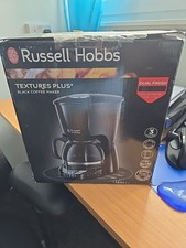 Russell Hobbs Textures Plus+ Black Coffee Maker, Black, Dual Finish Matt + Gloss