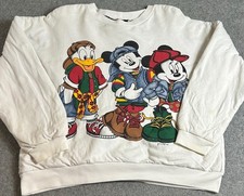 Vintage Mickey Unlimited Sweater Adult One Size White Jerry Leigh Reversible