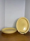 Vintage 30s Homer Laughlin Fiesta 3 Yellow Platters 11.5” Oven Safe Made In USA