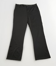 Men's Black Flat Front Stretch Dress Pants Straight Leg inseam 30in L Button Zip