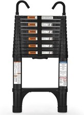 Telescoping Ladder, SocTone 12.5 FT Aluminum Lightweight Extension Ladder wit...