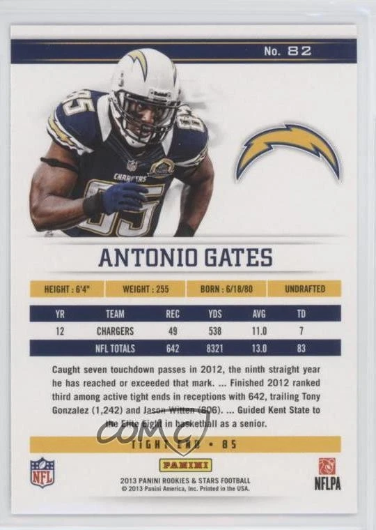 2013 Panini Rookies & Stars Longevity Antonio Gates #82 - Image 2 of 2