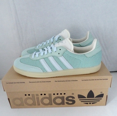 NWOB Authentic ADIDAS SAMBA OG Green Canvas, Gray Leather Men's Sz 8 M Unisex