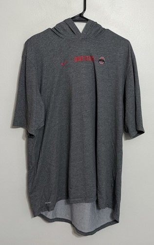 The Nike Tee Men’s XL Ohio State Buckeyes Gray Short Sleeve Hoodie Shirt - Picture 2 of 5