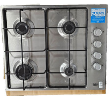 Beko Gas Hob 60cm Stainless Steel gas cooker Side Control Never used Ex-display