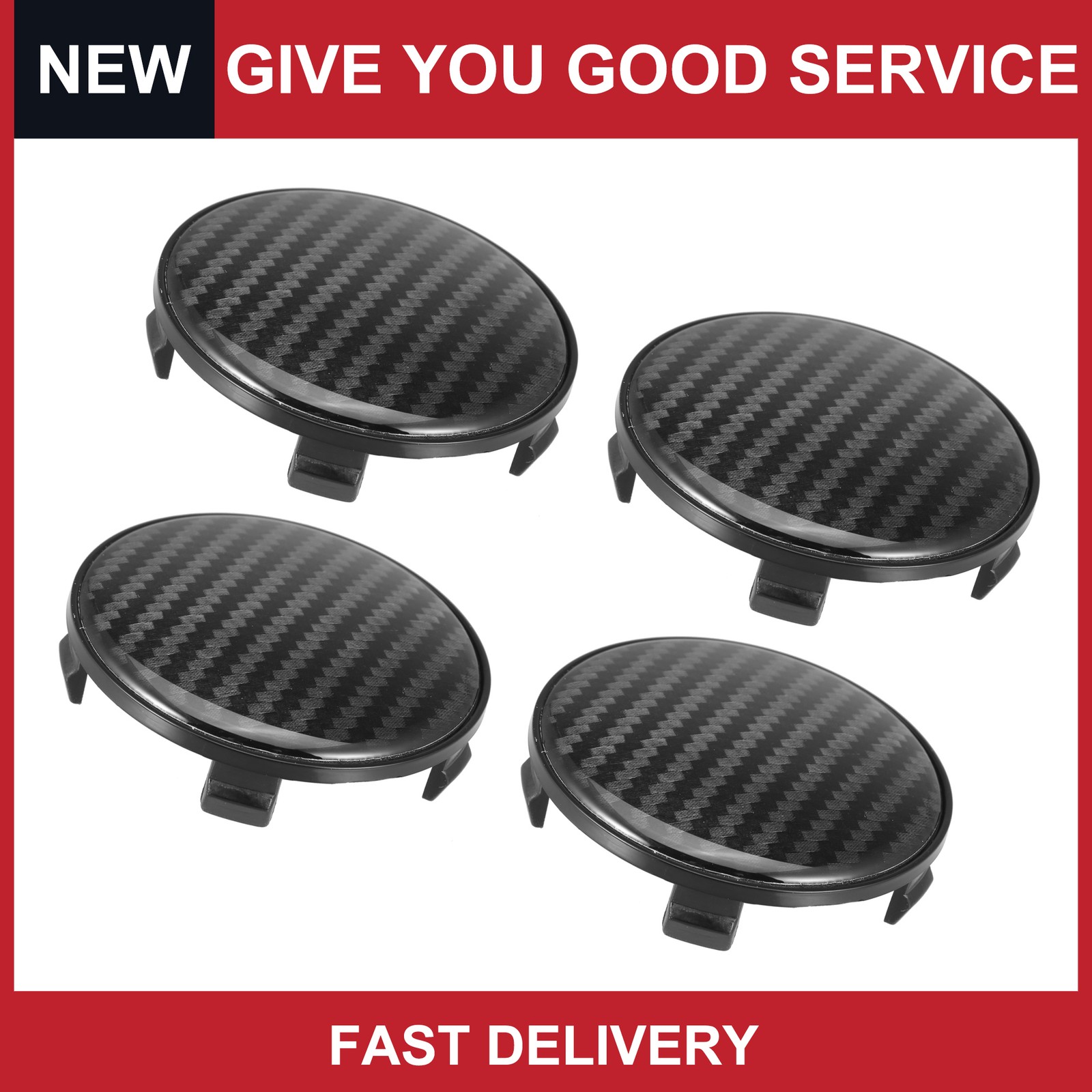 Universal 67mm 68mm Car Wheel Center Hub Caps Hubcaps Covers Black Pack of 4