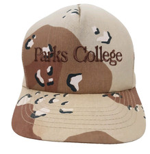 Parks College Desert Camo Hat VTG Snapback Cap Mens Retro Outdoor Sport USA Made
