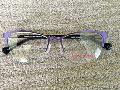 NEW Betsey Johnson Eyewear Flutterby col. Purple sz. 51-17-135