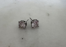 1/4-inch Sterling Silver Rhinestone Stud Earr...
