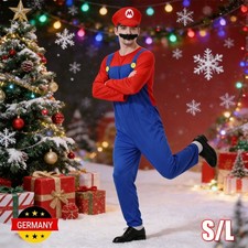 Erwachsene Kinder Super-Mario Luigi Brothers Klempner Karneval Cosplay Kostüm