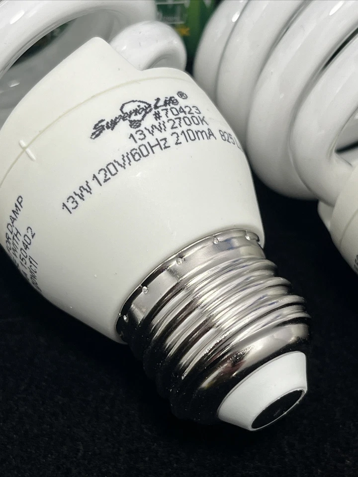 ⚡️4 Pack⚡️ 13 Watt T2 Mini-spiral CFL Medium Base 825 Lumens 2700K Warm White - Image 2 of 4