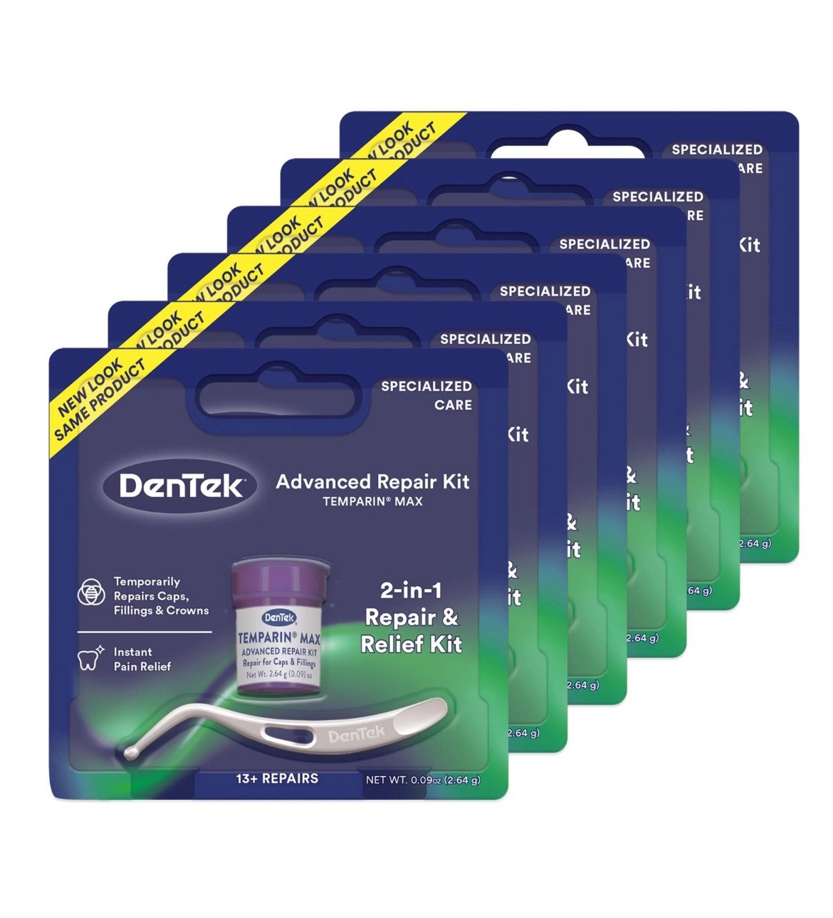 DenTek Temparin Max Repair Kit Pack of 6 Temporary Dental Filling Cap Crown