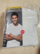 Hanes Mens 6 Pack White Crew Neck Signature Collection T-Shirts L New White